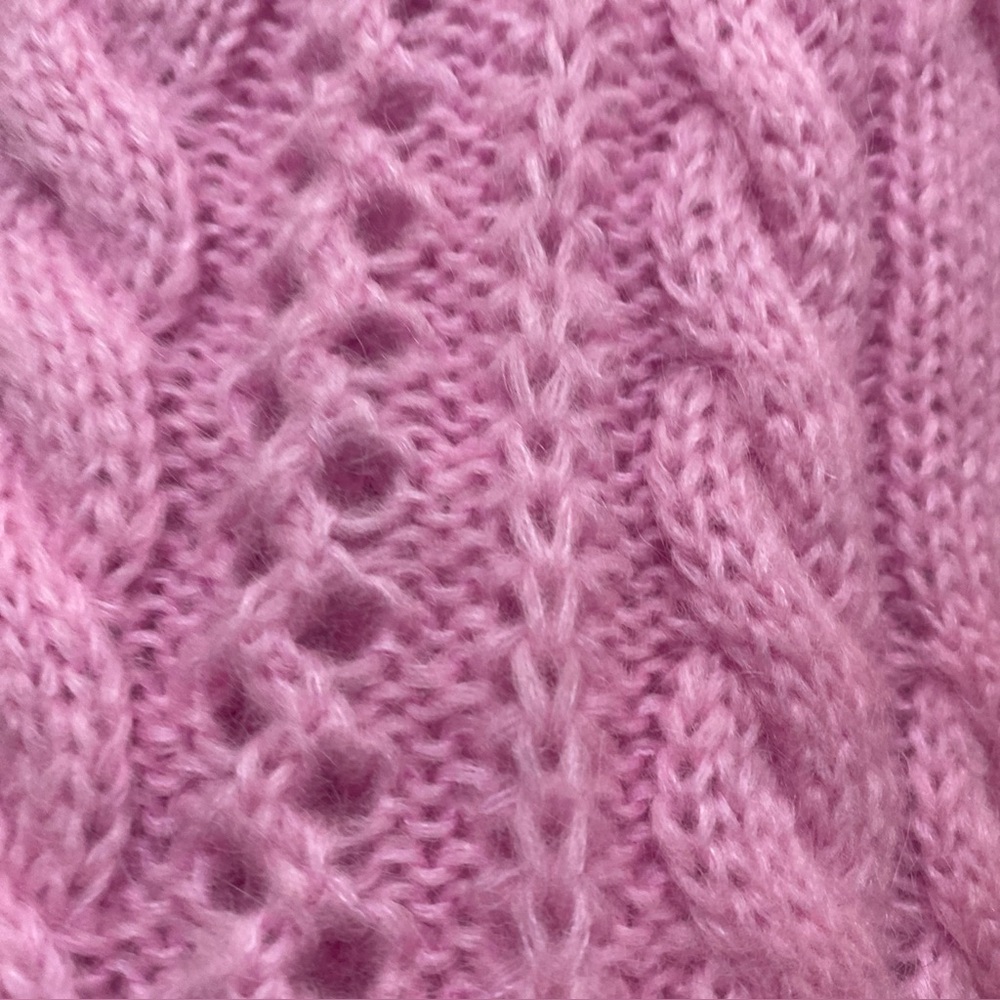 The Kooples Womens Cable Knit V-Neck Cardigan in Pink Fr Sz 2 US 6 NWT MSRP $345 - Picture 3 of 7